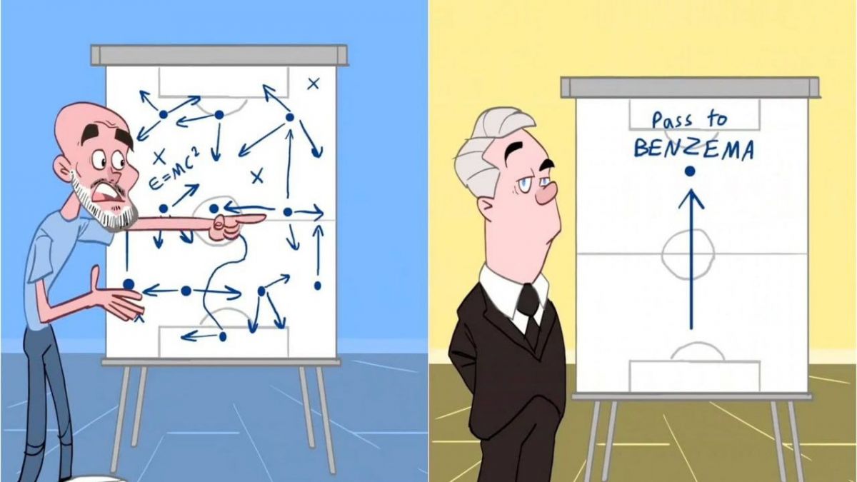 انیمیشن جالب تفاوت تاکتیک گواردیولا و آنچلوتی برای دیدار حساس امشب