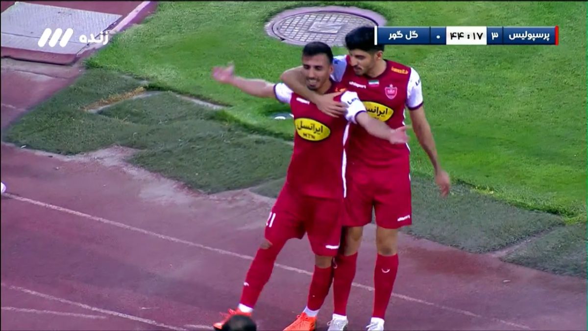 گل سوم پرسپولیس به گل گهر (ضربه زیبای سعید صادقی)