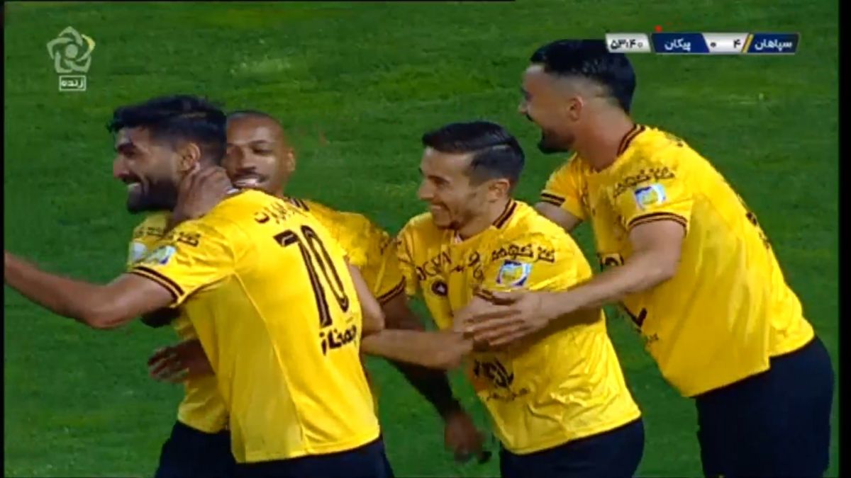 گل چهارم سپاهان به پیکان (دبل مغانلو)