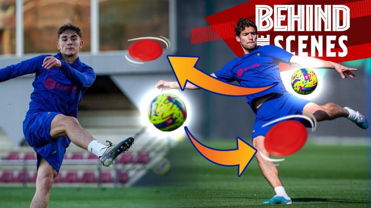 چالش جالب هدف گیری گاوی و مارکوس آلونسو بازیکنان بارسلونا