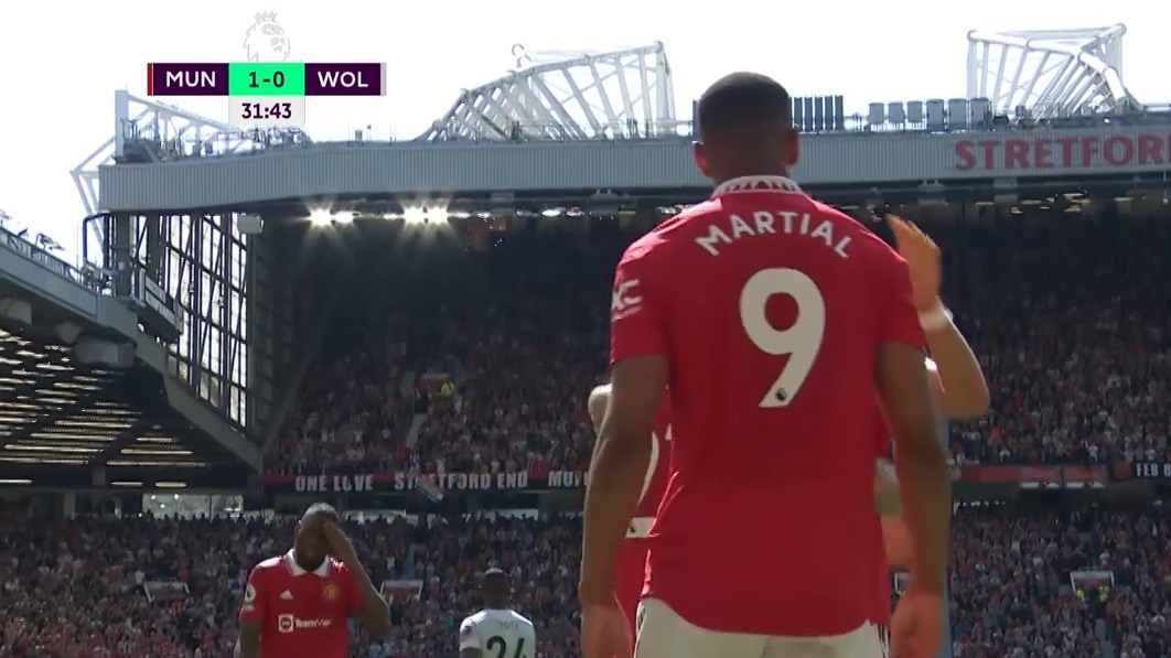 گل اول منچستریونایتد به ولورهمپتون (مارسیال)