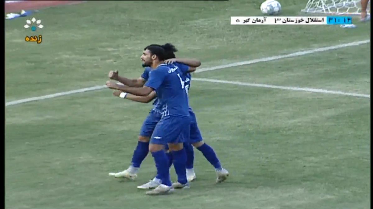 گل سوم استقلال خوزستان به آرمان گهر (بهروز بارانی)