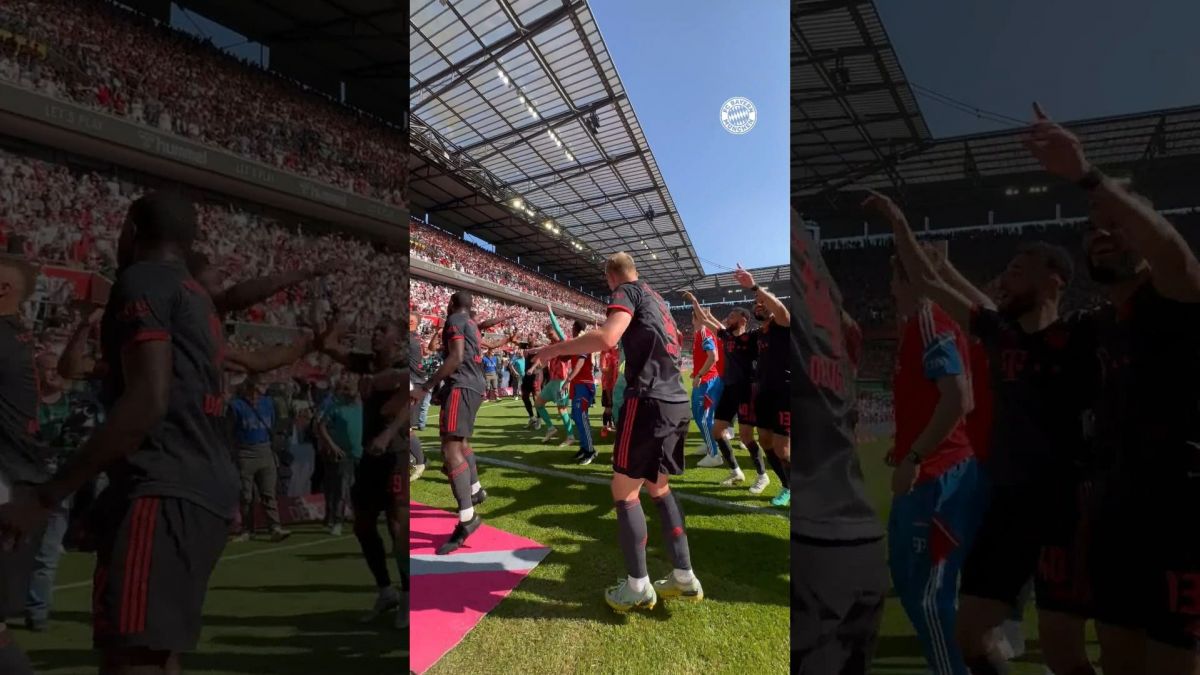 جشن قهرمانی بازیکنان بایرن مونیخ از زاویه دوربین اختصاصی باشگاه