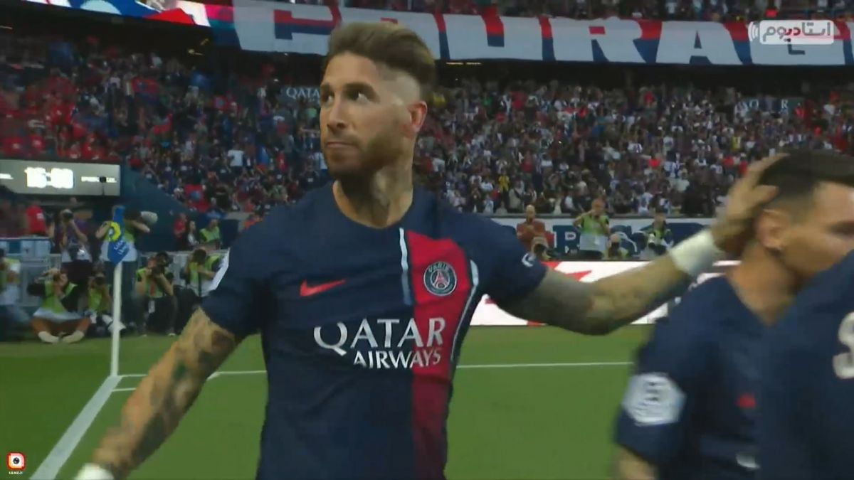 گل اول پاری سن ژرمن به کلرمون (سرخیو راموس)