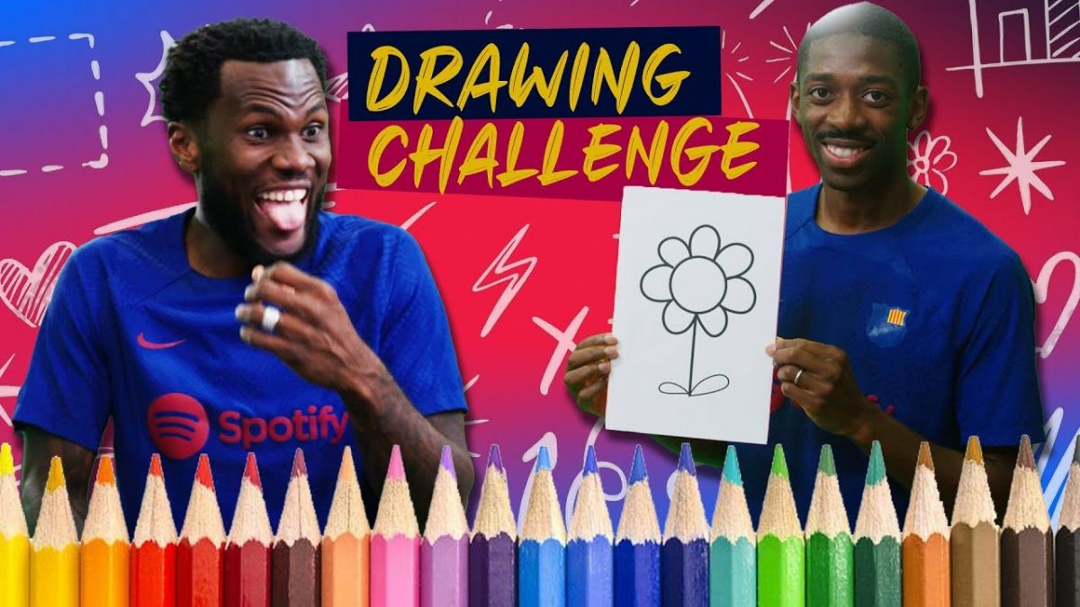 چالش نقاشی بازیکنان بارسلونا