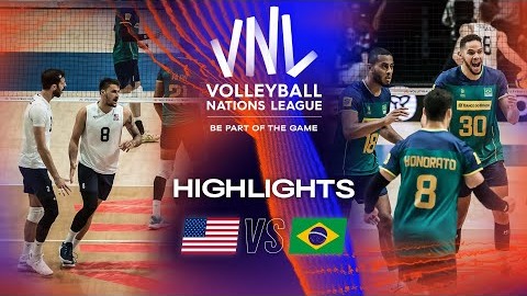 خلاصه بازی آمریکا 1-3 برزیل (لیگ ملت های والیبال 2023)