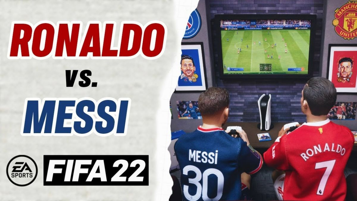 اکشن فیگور دو ستاره فوتبال جهان لیونل مسی و کریستیانو رونالدو که مشغول پلی استیشن هستند!