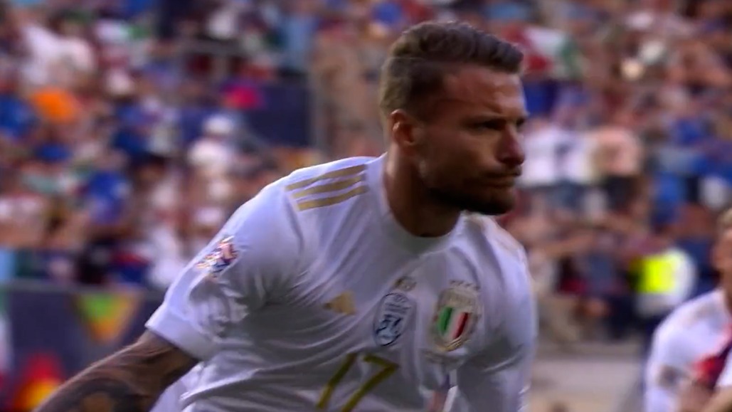 گل اول ایتالیا به اسپانیا (چیرو ایموبیله - پنالتی)