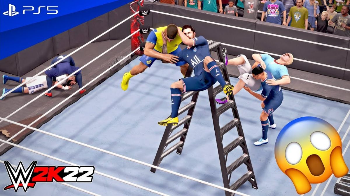 ستارگان فوتبال جهان در بازی پلی استیشنی کشتی کج