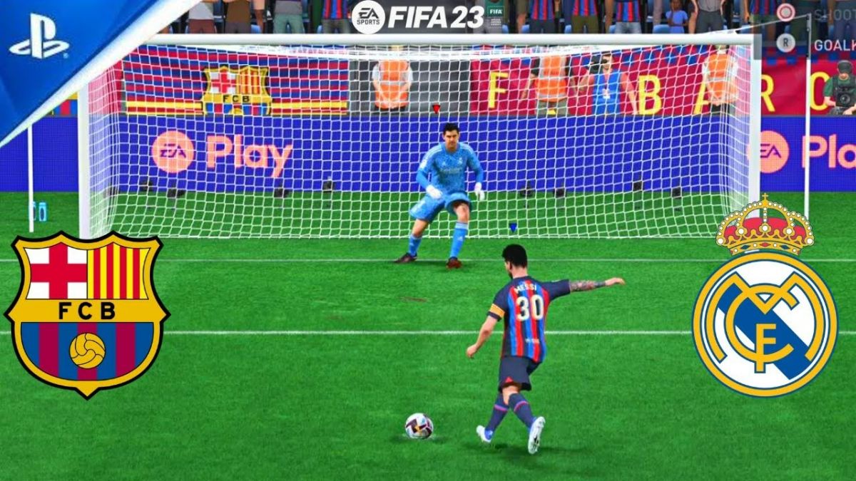 شبیه سازی ضربات پنالتی دیدار رئال مادرید و بارسلونا در FIFA