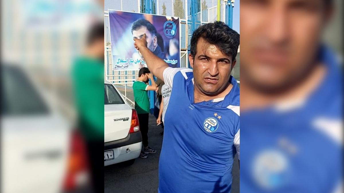 پاره کردن بنر حجت کریمی و علی امیری در کمپ مرحوم ناصر حجازی توسط یک هوادار!