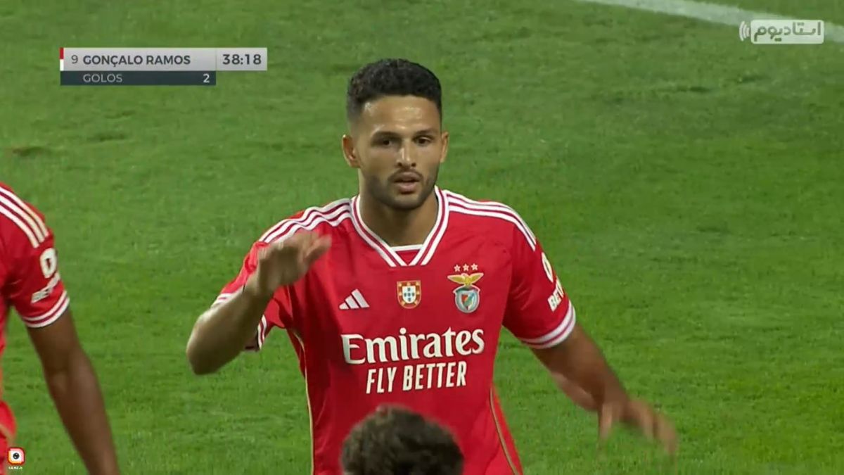 گل سوم بنفیکا به النصر (دبل گونچالو راموس)
