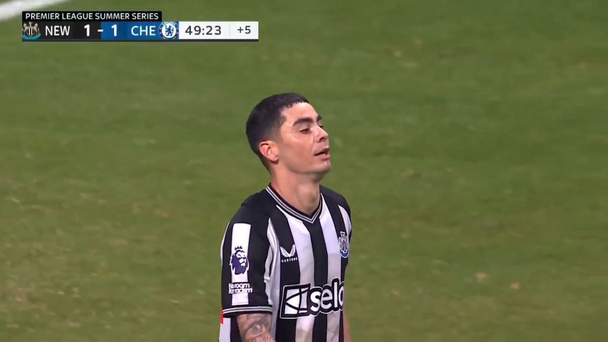 گل اول نیوکاسل به چلسی (میگول آلمیرون)