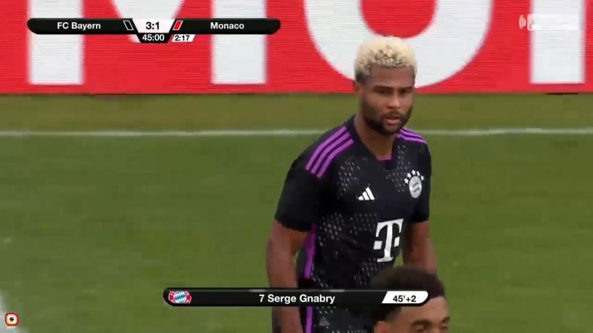 گل سوم بایرن مونیخ به موناکو (سرژ گنابری - پنالتی)