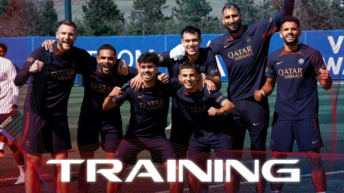 تمرین پاری سن ژرمن برای تقابل با لوریان در لیگ فرانسه