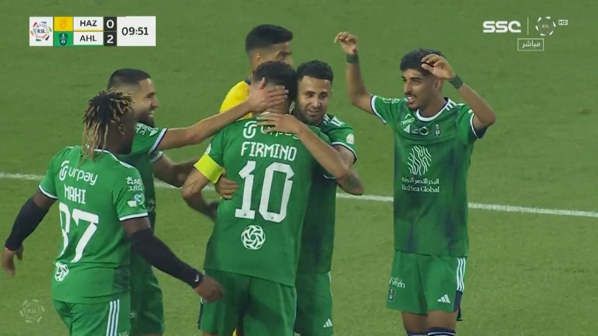 گل دوم الاهلی به الحزم (دبل فیرمینو - پاس گل ریاض محرز)