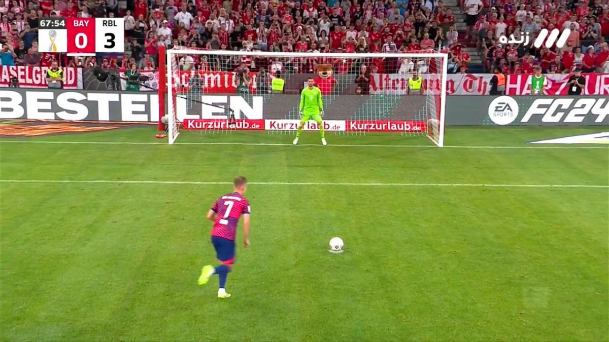 گل سوم لایپزیش به بایرن مونیخ (هتریک دنی اولمو - پنالتی)