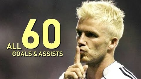 60 گل و پاس گل دیوید بکام برای رئال مادرید