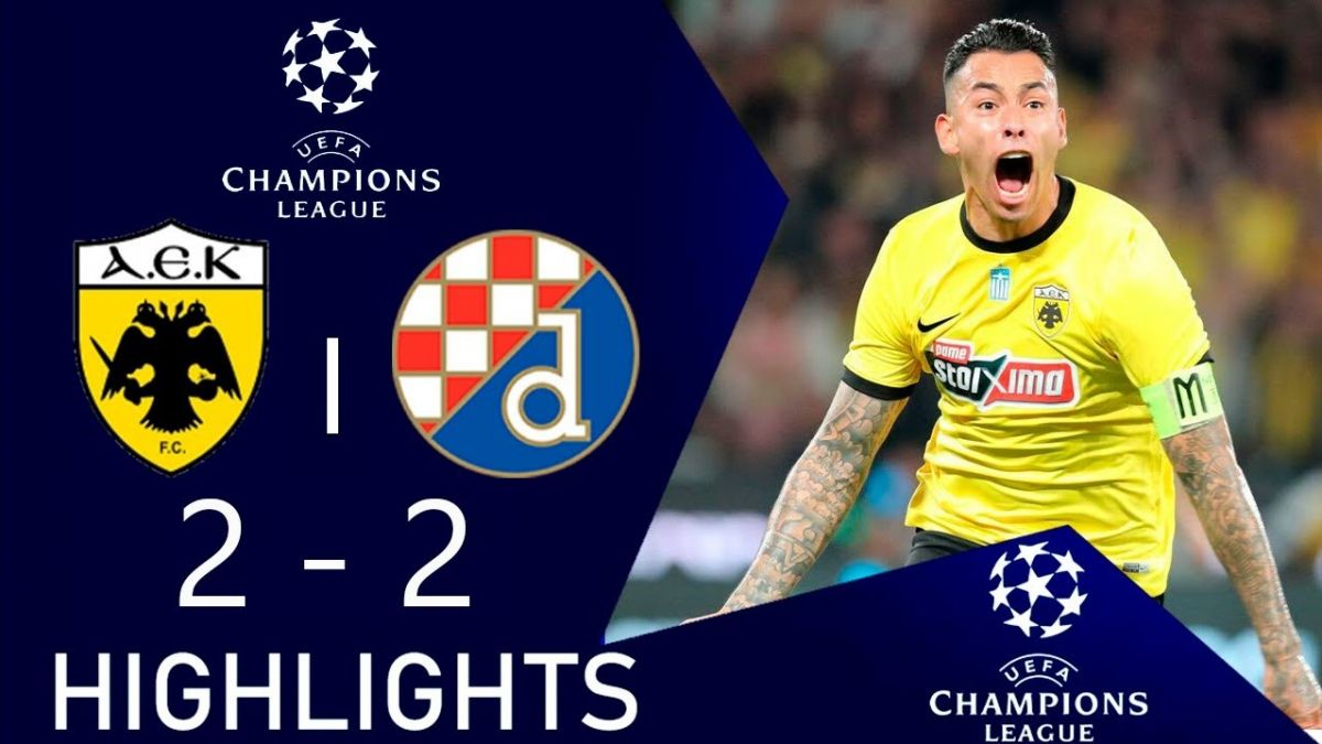 خلاصه بازی آ اک آتن 2-2 دینامو زاگرب (مجموع 4-3 / کامبک عجیب آ اک در پلی آف لیگ قهرمانان)