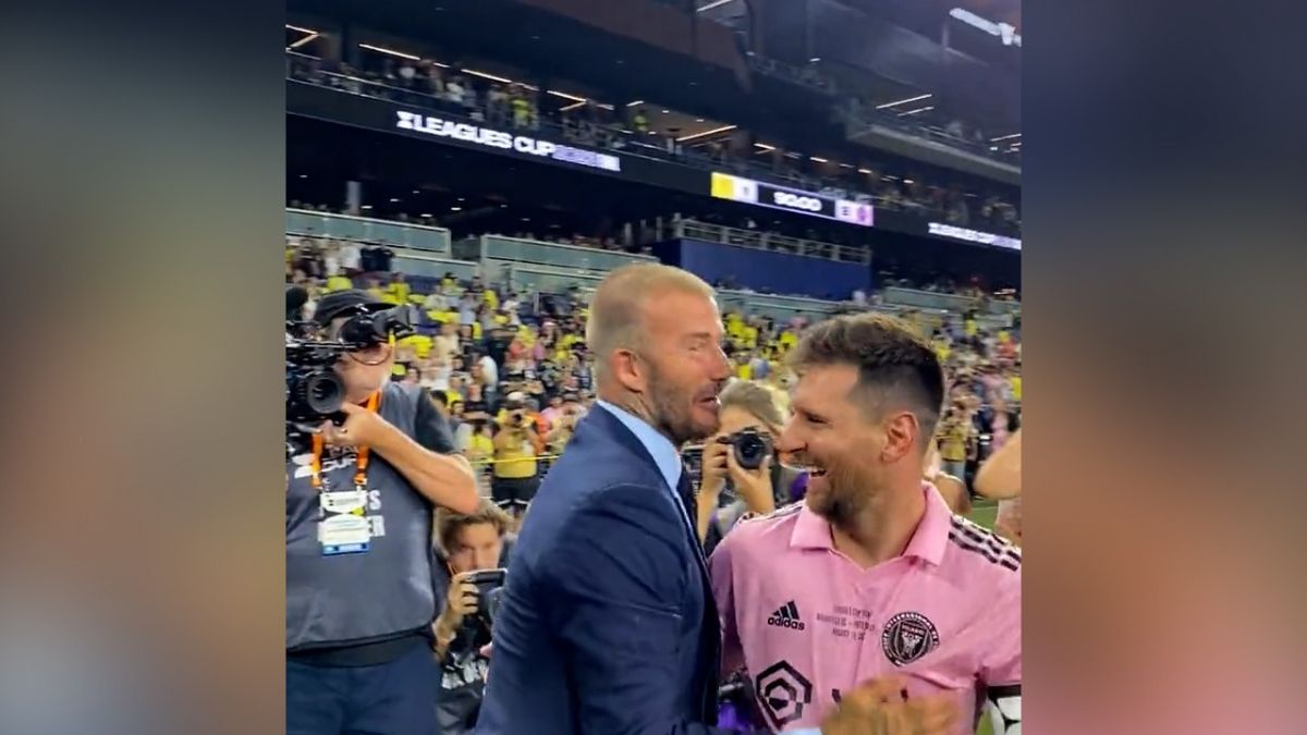 لیونل مسی در آغوش دیوید بکام / اولین جام تاریخ اینتر میامی به دست آمد