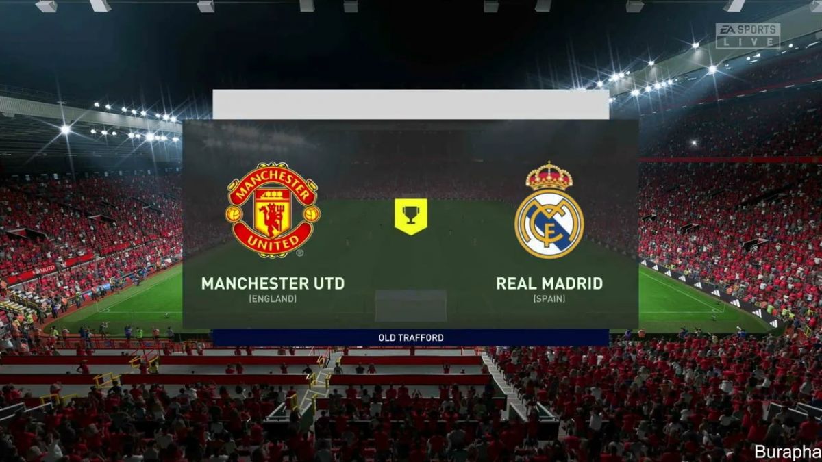 شبیه سازی بازی منچستریونایتد و رئال مادرید در بازی فیفا 23