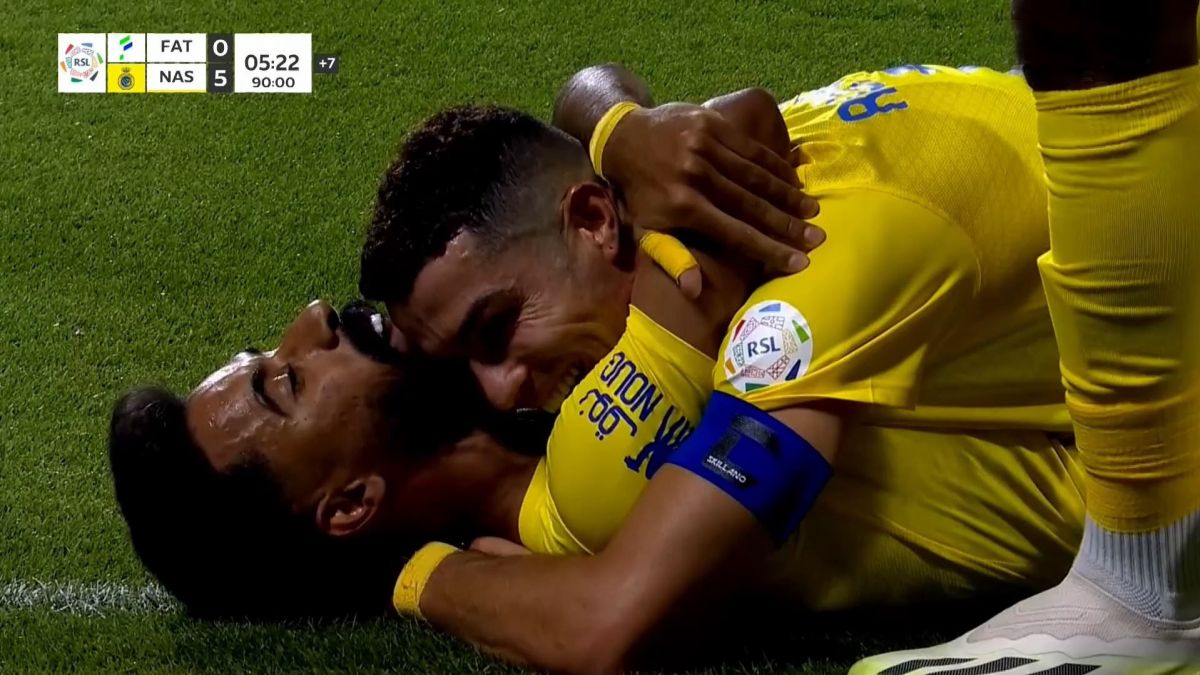 گل پنجم النصر به الفتح (هت تریک کریستیانو رونالدو)