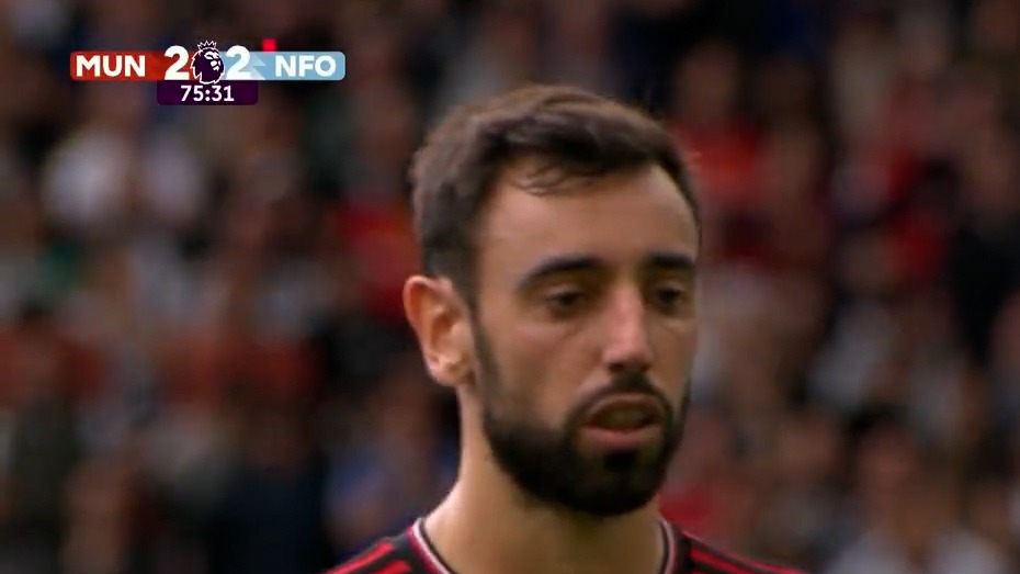 گل سوم منچستریونایتد به ناتینگهام فارست (برونو فرناندز - پنالتی)