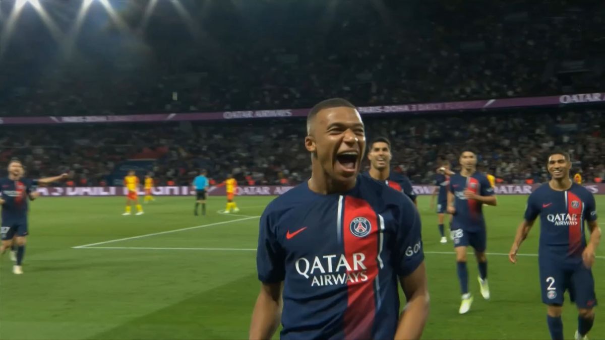 گل سوم پاری سن ژرمن به لانس (دبل امباپه)