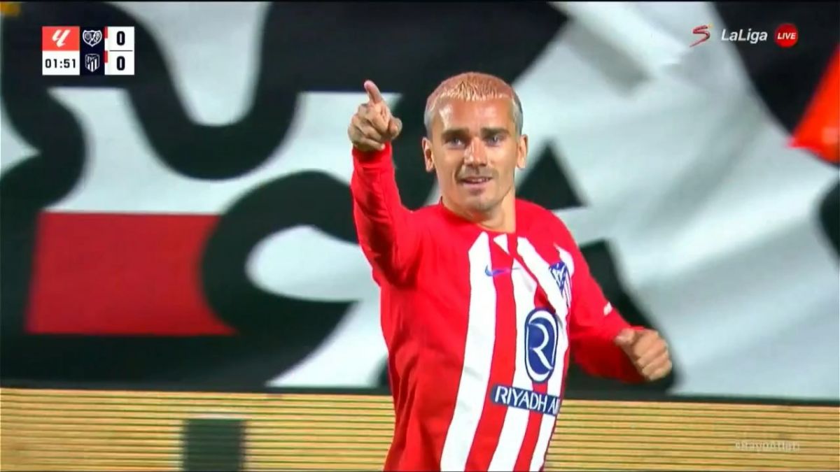 گل اول اتلتیکو مادرید به رایووایکانو (آنتوان گریزمان)