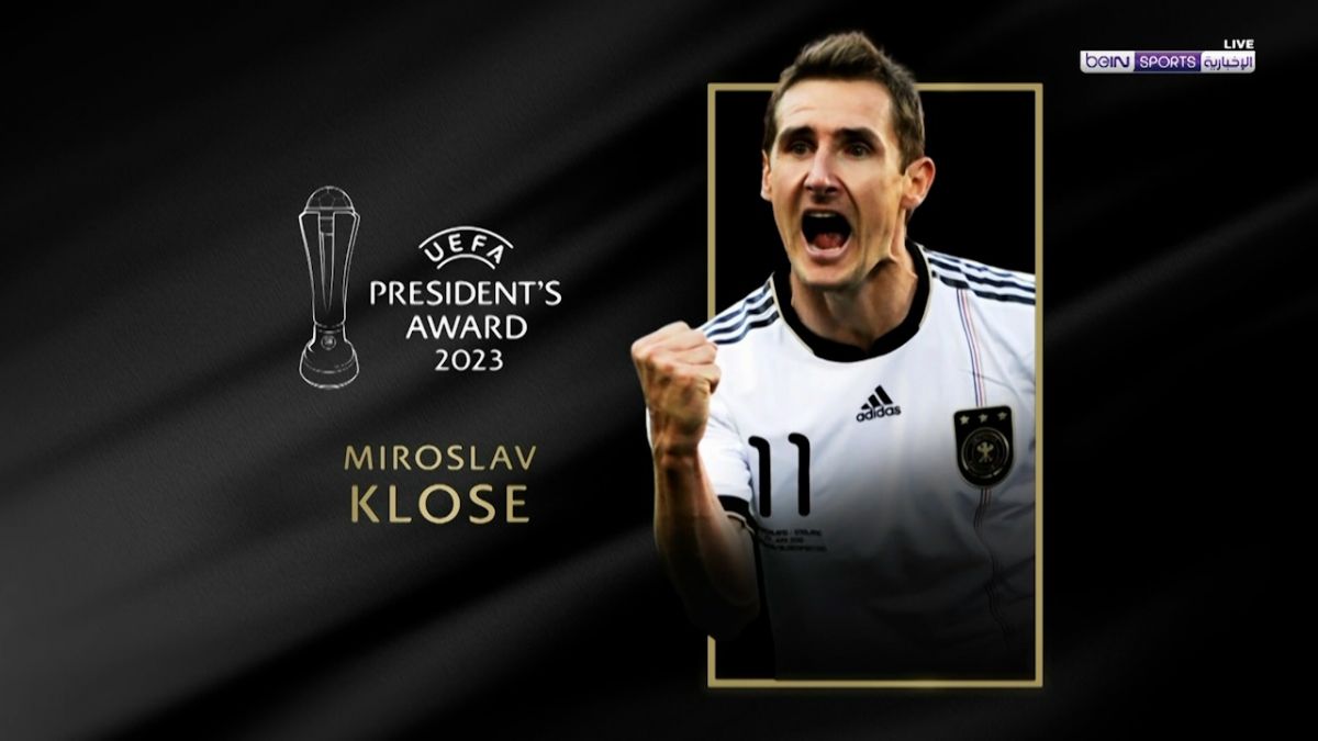 میروسلاو کلوزه برنده جایزه ویژه ریاست یوفا در فصل 23-2022