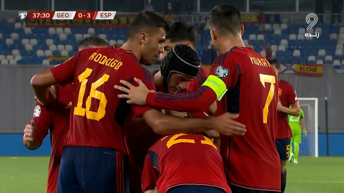 گل سوم اسپانیا به گرجستان (اولمو)