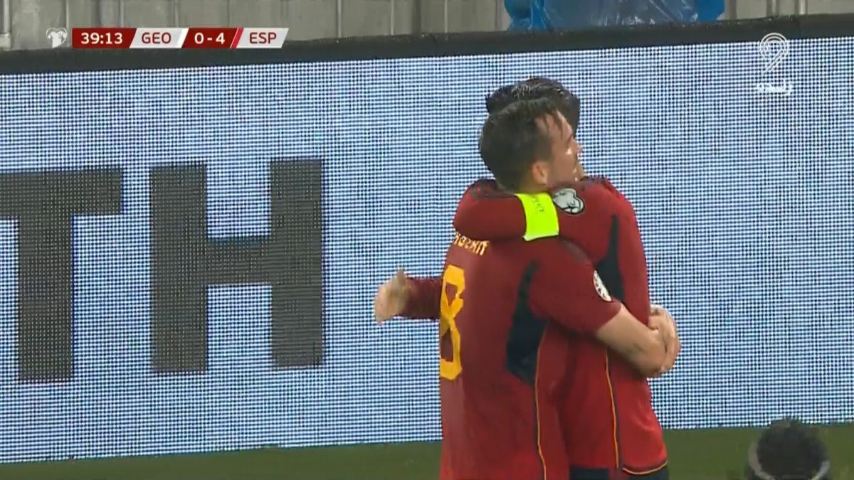 گل چهارم اسپانیا به گرجستان (دبل موراتا)