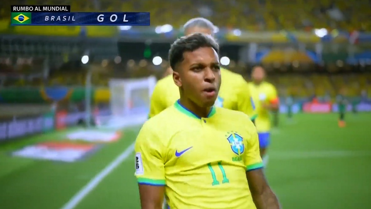 گل اول برزیل به بولیوی (رودریگو)