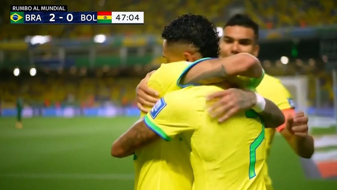 گل دوم برزیل به بولیوی (رافینیا)