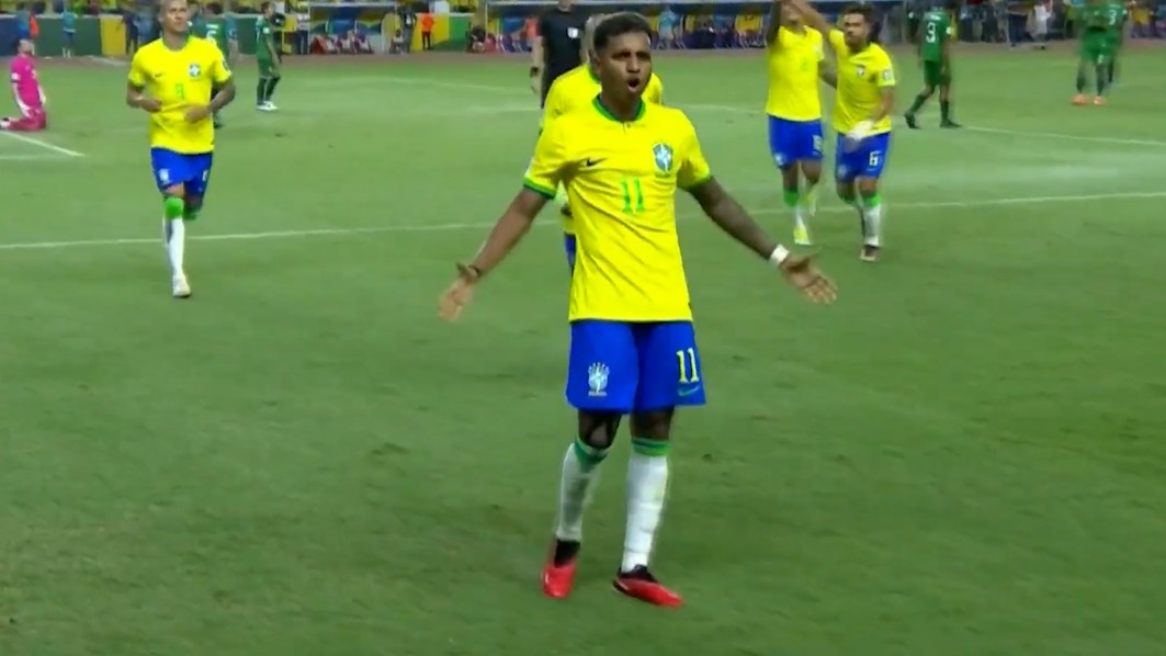 گل سوم برزیل به بولیوی (دبل رودریگو)