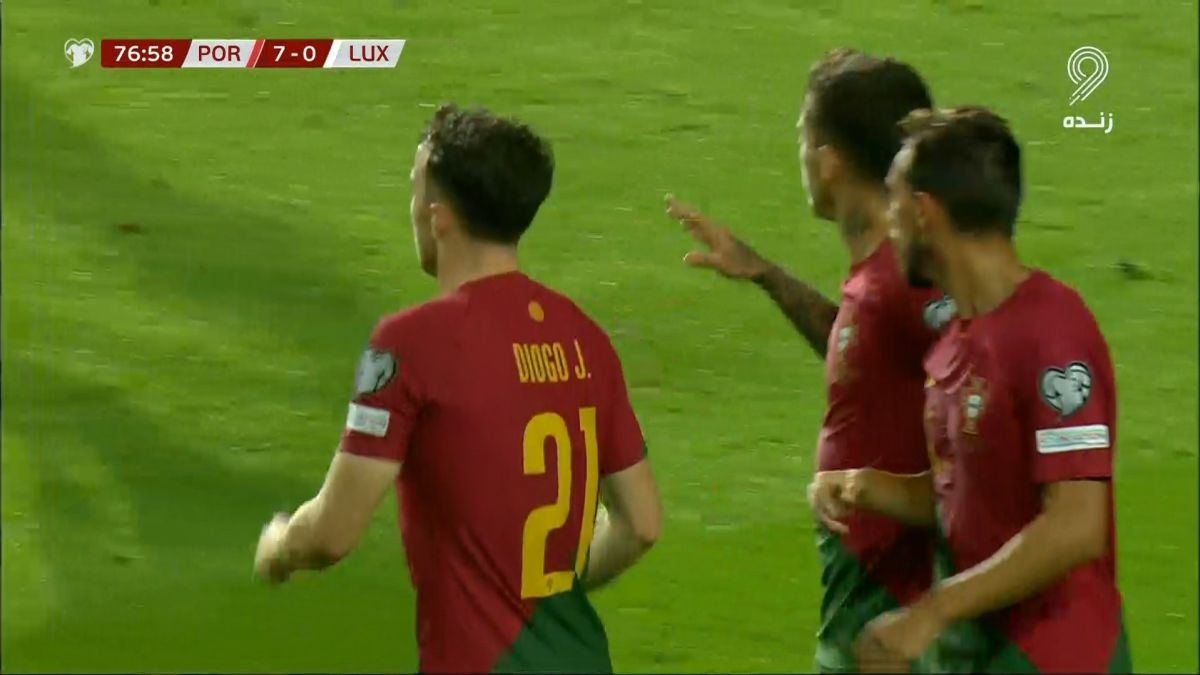 گل هفتم پرتغال به لوکزامبورگ (دبل ژوتا)
