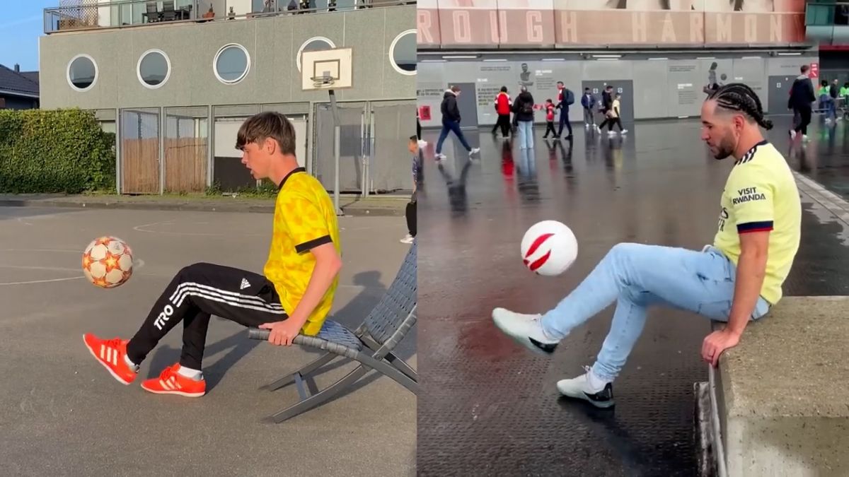 تکرار حرکات نمایشی و زیبا با توپ فوتبال