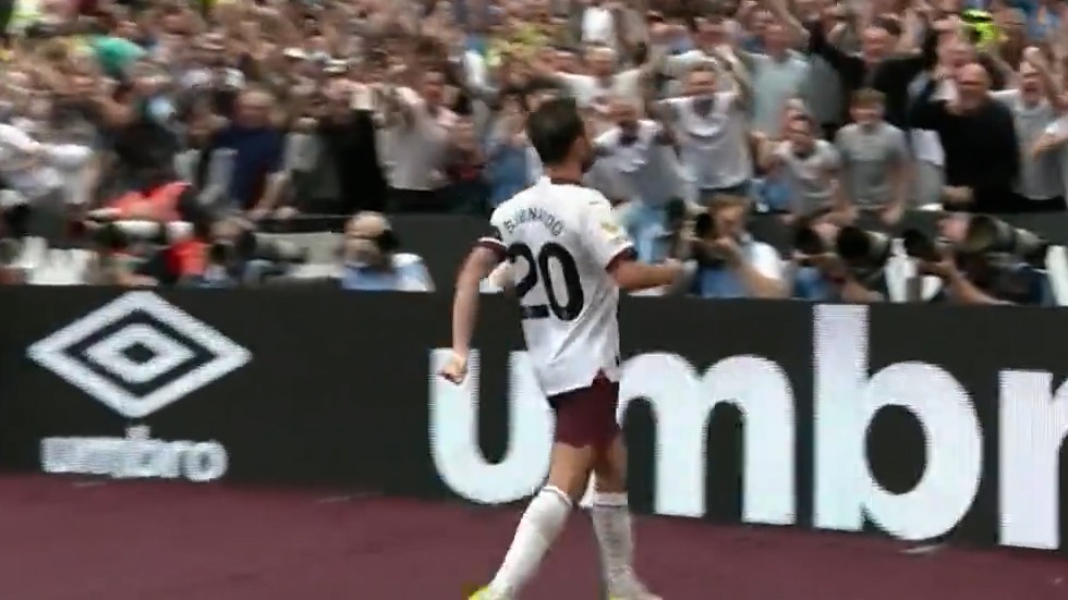 گل دوم منچسترسیتی به وستهام (برناردو سیلوا)