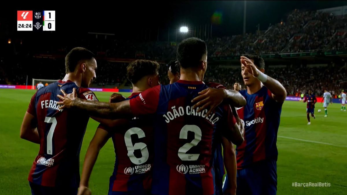 گل اول بارسلونا به رئال بتیس (ژائو فلیکس)