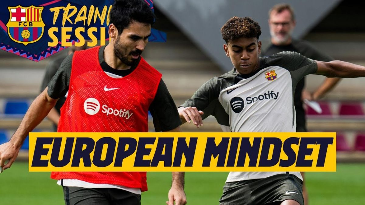 تمرین بارسلونا برای تقابل با آنتورپ در لیگ قهرمانان اروپا