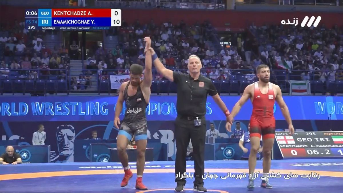 برتری امامی در شانس مجدد مقابل نماینده گرجستان (کشتی آزاد قهرمانی جهان)