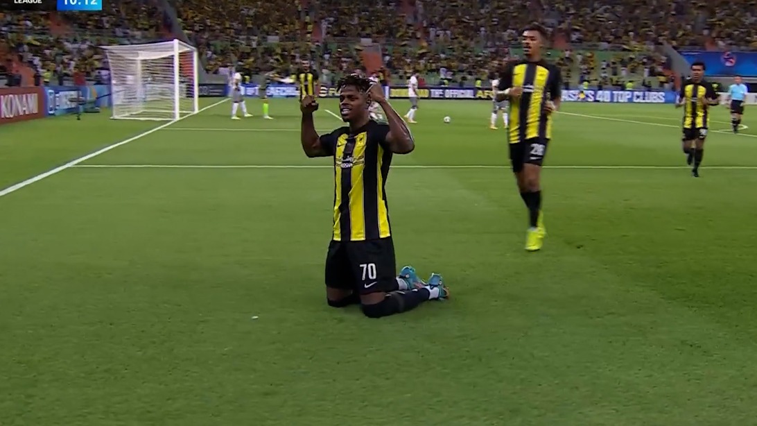 گل اول الاتحاد عربستان به آلمالیق ازبکستان (هارون کامارا)