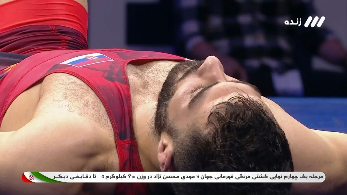 خستگی عجیب علی ارسلان نماینده ایرانی الاصلِ صربستان مقابل نماینده مجارستان که باعث ضربه فنی شدن و شکست این کشتی گیر شد