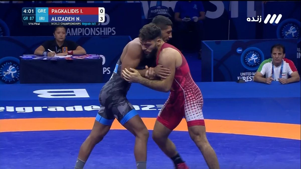برتری ناصر علیزاده مقابل حریف یونانی (کشتی فرنگی قهرمانی جهان)