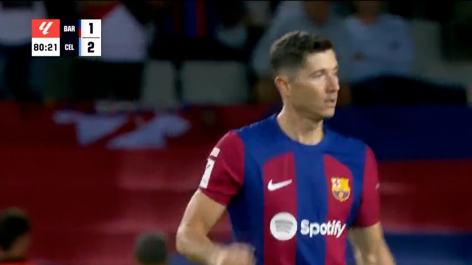 گل اول بارسلونا به سلتاویگو (روبرت لواندوفسکی)