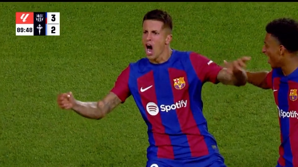 گل سوم بارسلونا به سلتاویگو (ژائو کانسلو)