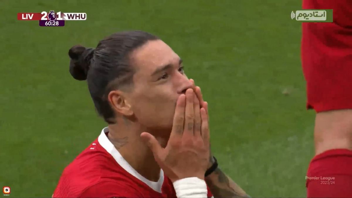 گل دوم لیورپول به وستهام (داروین نونیز)