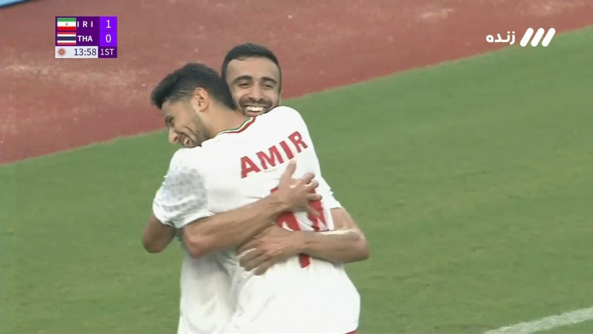 گل اول امید ایران به امید تایلند (ارسلان مطهری روی اشتباه دروازه بان)