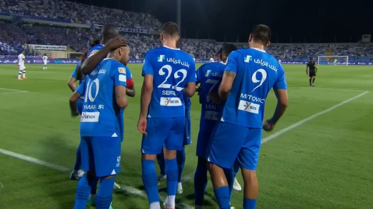 گل اول الهلال به الشباب (کولیبالی با پاس نیمار)