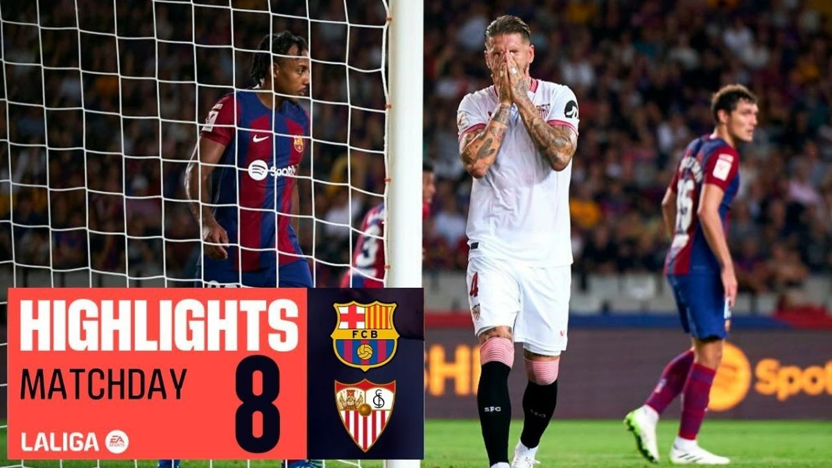 خلاصه بازی بارسلونا 1-0 سویا (گل به خودی سرخیو راموس)